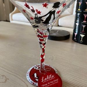 Lolita love my martini hand painted glass